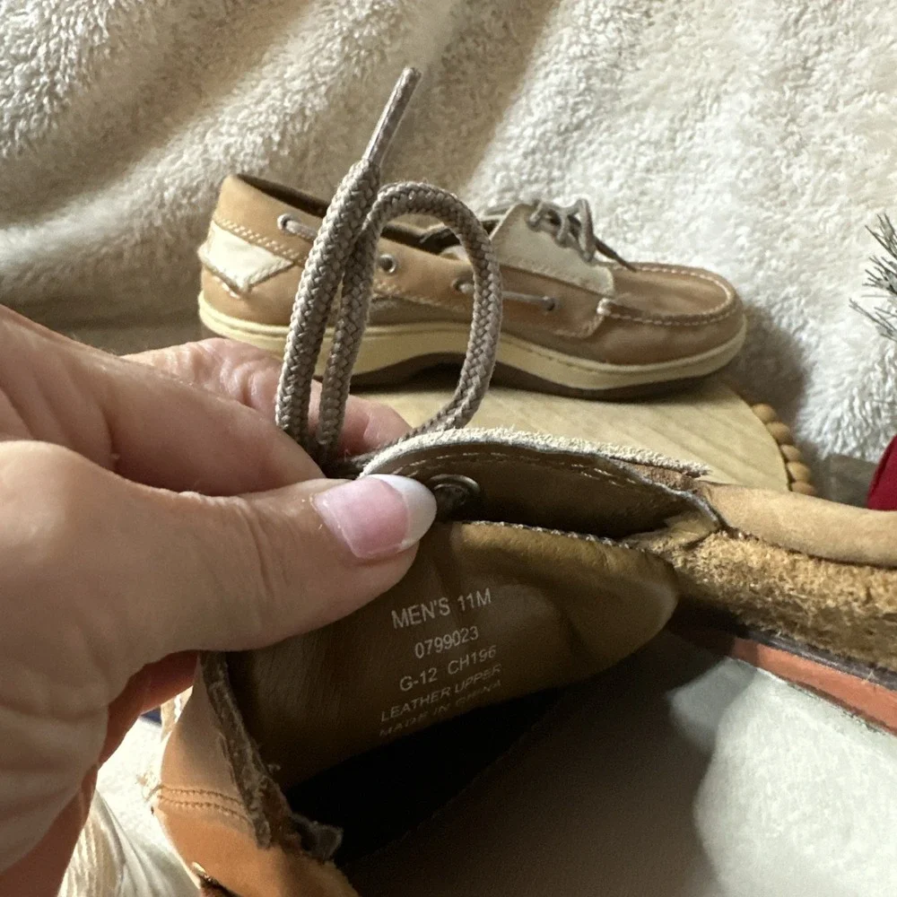 Boat Shoes, Sperry Top Sider Flats Lace Up Brown Leather Men's 11 M